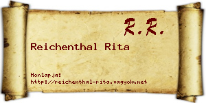 Reichenthal Rita névjegykártya